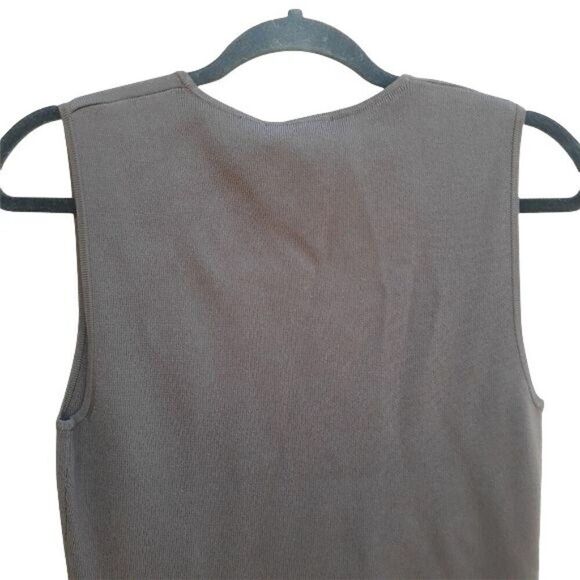 Cyrus Rib Knit Sleeveless Scoop Neck Pullover Top Chocolate Brown Sz L - Picture 7 of 11